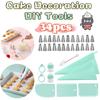 Butter-Spritzbeutel-Set 34 Teile Wiederverwendbare Kuchen-Dekorationsdüsen und Schaber Alles in Einem DIY Backwerkzeuge für Zuhause Küche Partys