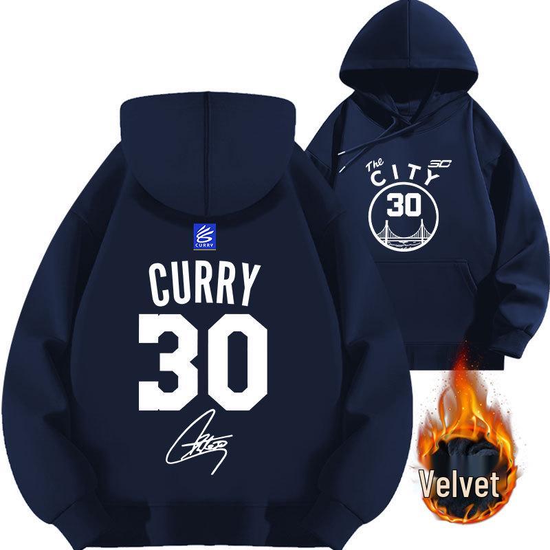 2025 Curry #30 Warriors Hoodie - Thickened Velvet Basketball Sport Top
