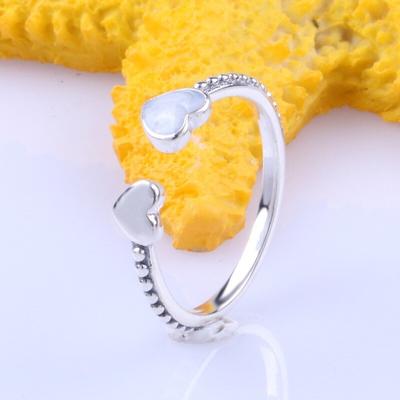 925 Sterling Silver Pan Ring New Open Heart Ring For Women Wedding Party Gift Fashion Jewelry