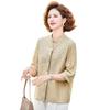 Women's Mid-Aged Summer 3/4 Sleeve Embroidered Blouse