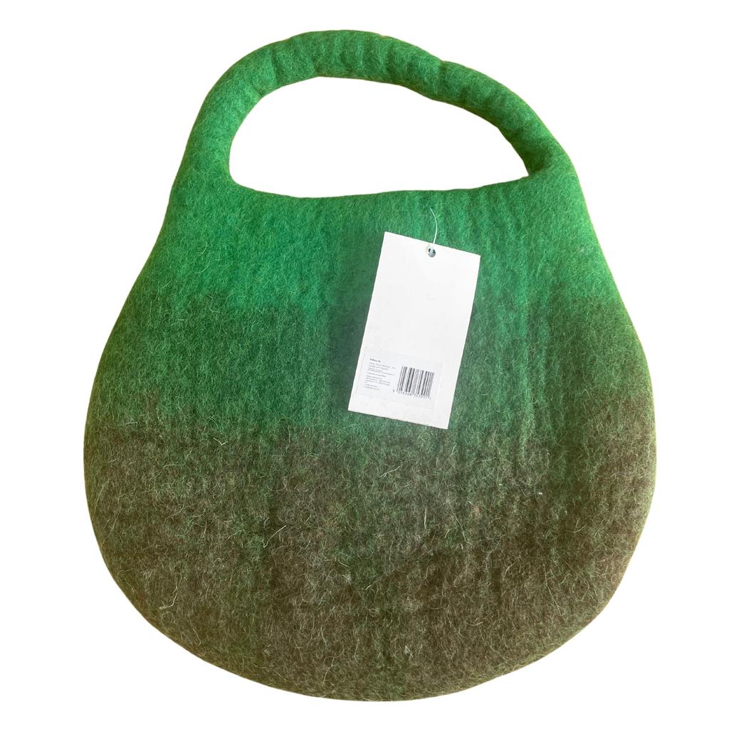 Water Felted Bee Bag – One Handle with Magnet – Garden Greens