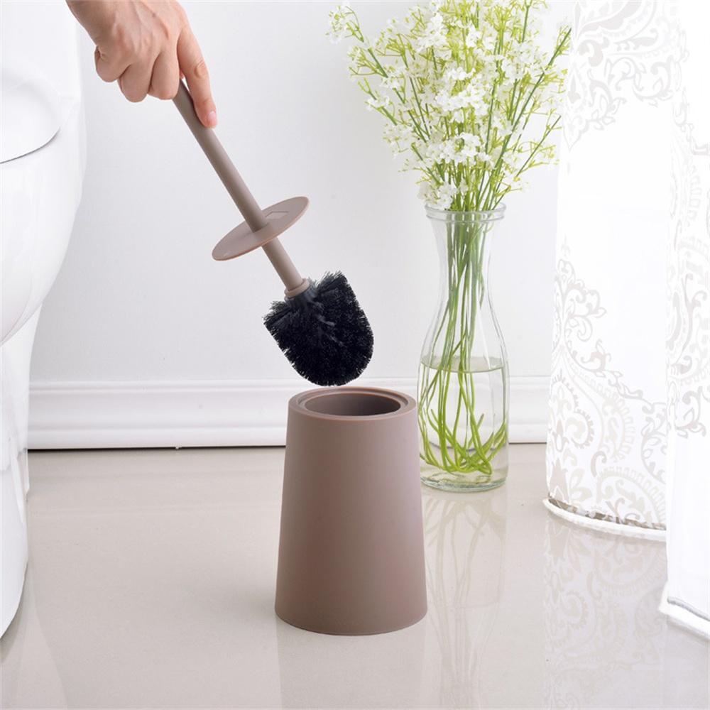 Szczotka do WC z podstawką Nowoczesny design Czarna szczotka do WC z pokrywką Zestaw szczotek do czyszczenia Artykuły czyszczące Akcesoria łazienkowe