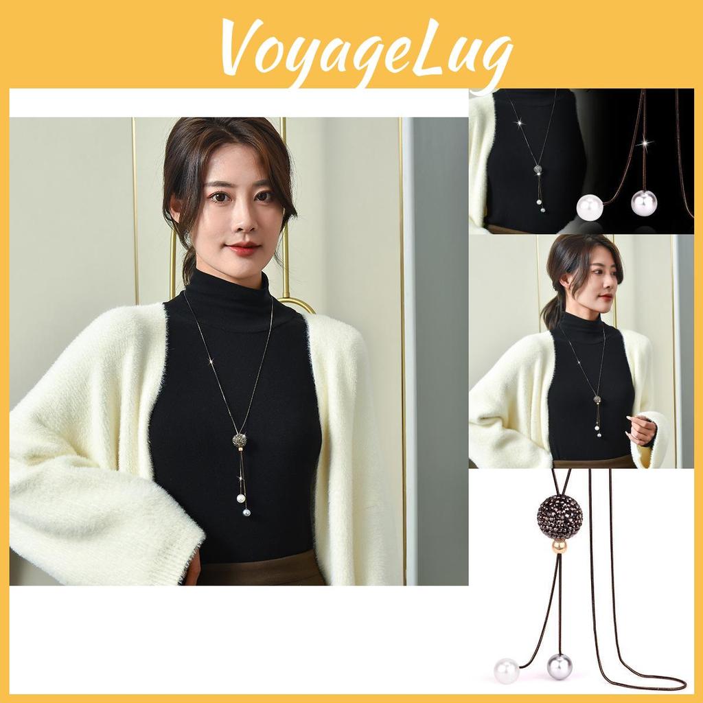 Elegant Geometric Soft Clay Necklace For Women With Shimmering Diamond Ball Pendant