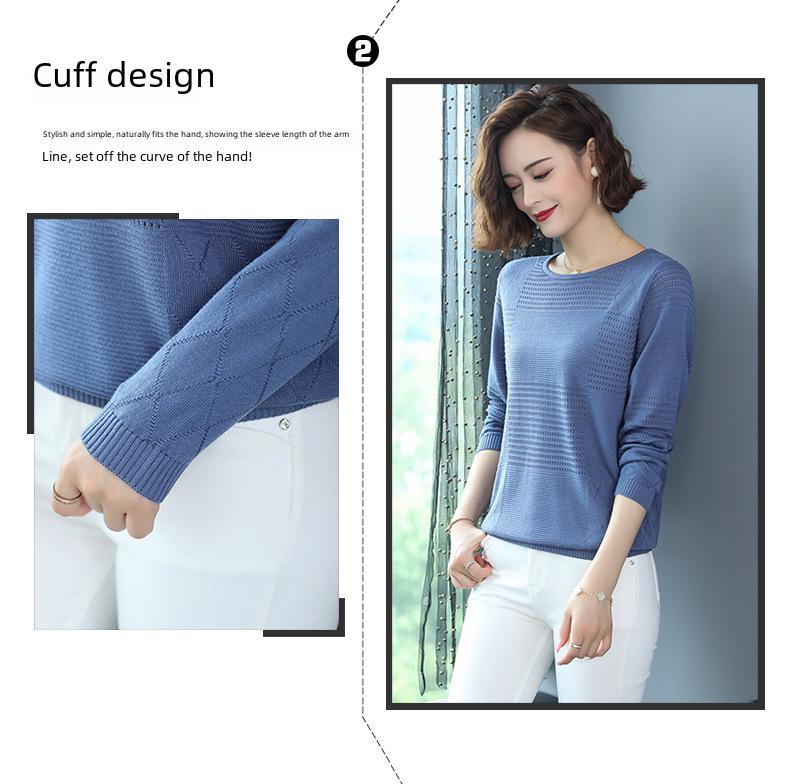 2024 Women's Lightweight Long-Sleeve Knitted Top - Perfect for Early Autumn