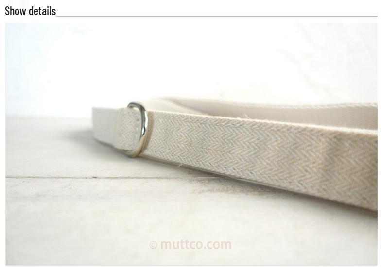 MUTTCO Light Brown Dog Collar & Leash Set with Bow Tie UDC-141