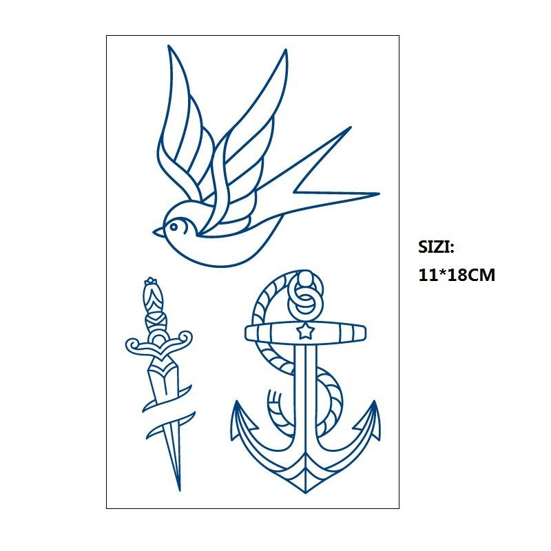 Emmy Naklejka Tatuaż Ziołowy Stopniowa Zmiana Geometryczny Gwieździste Niebo Łańcuch z Gwiazd Trwały Nieodblaskowy Naklejka Transferowa Wodna