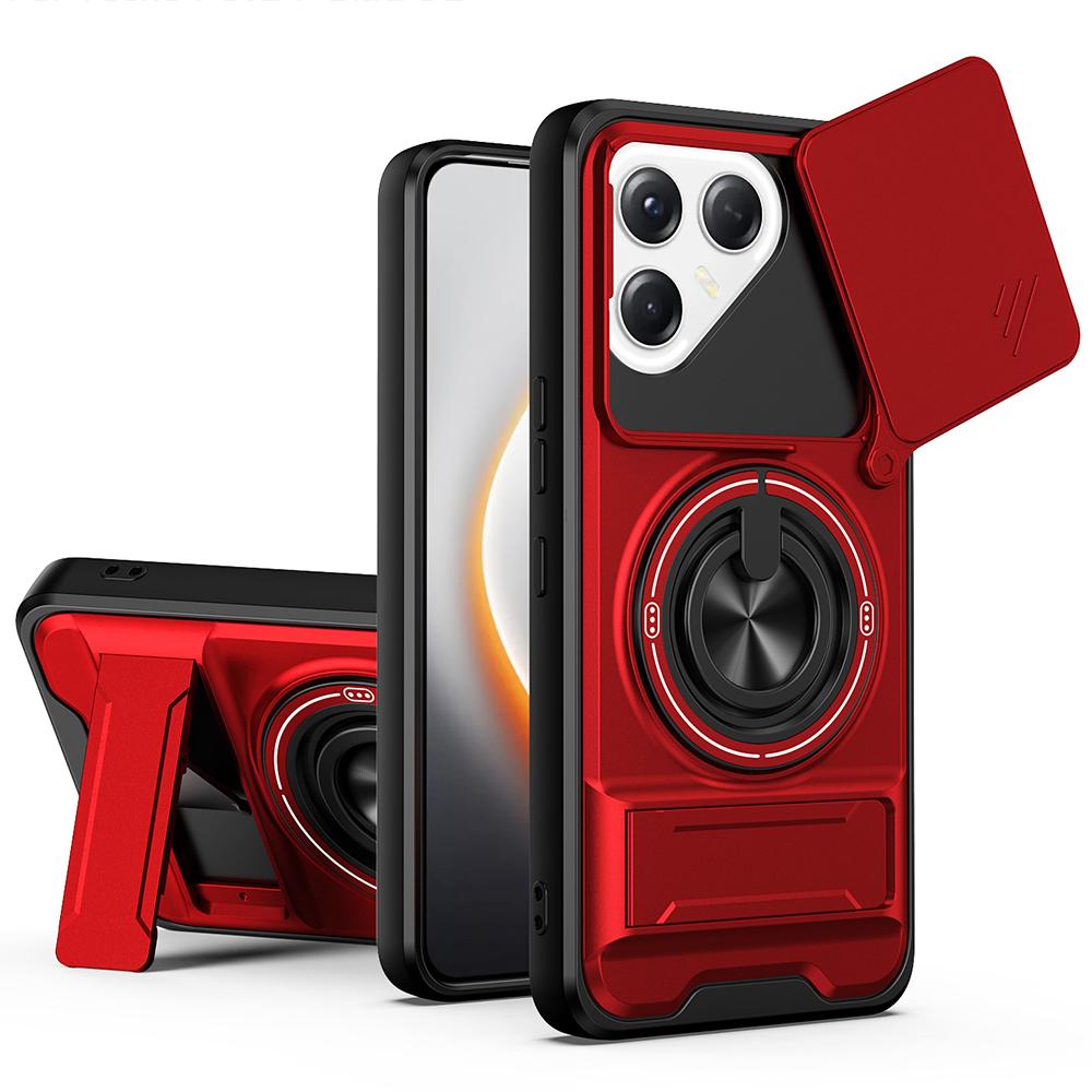 KEYSION Magnetic Phone Case for TECNO POVA 7 Ultra 5G 7 Pro Slide Camera Protection Upright Kickstand Ring Shockproof Back Cover