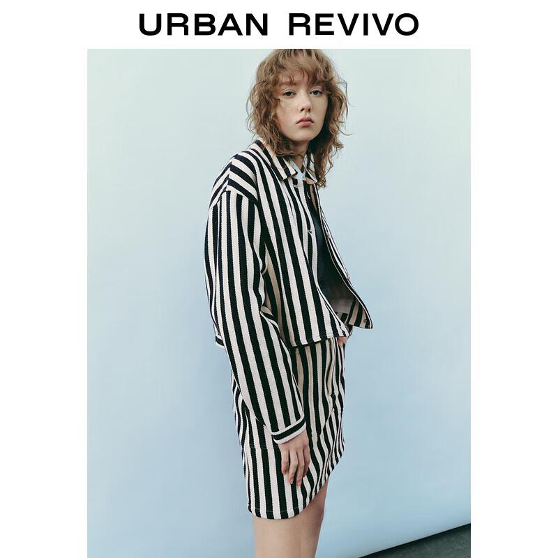 

UR 2024 Spring Women s Urban Classic Striped Loose Button Jacket XS