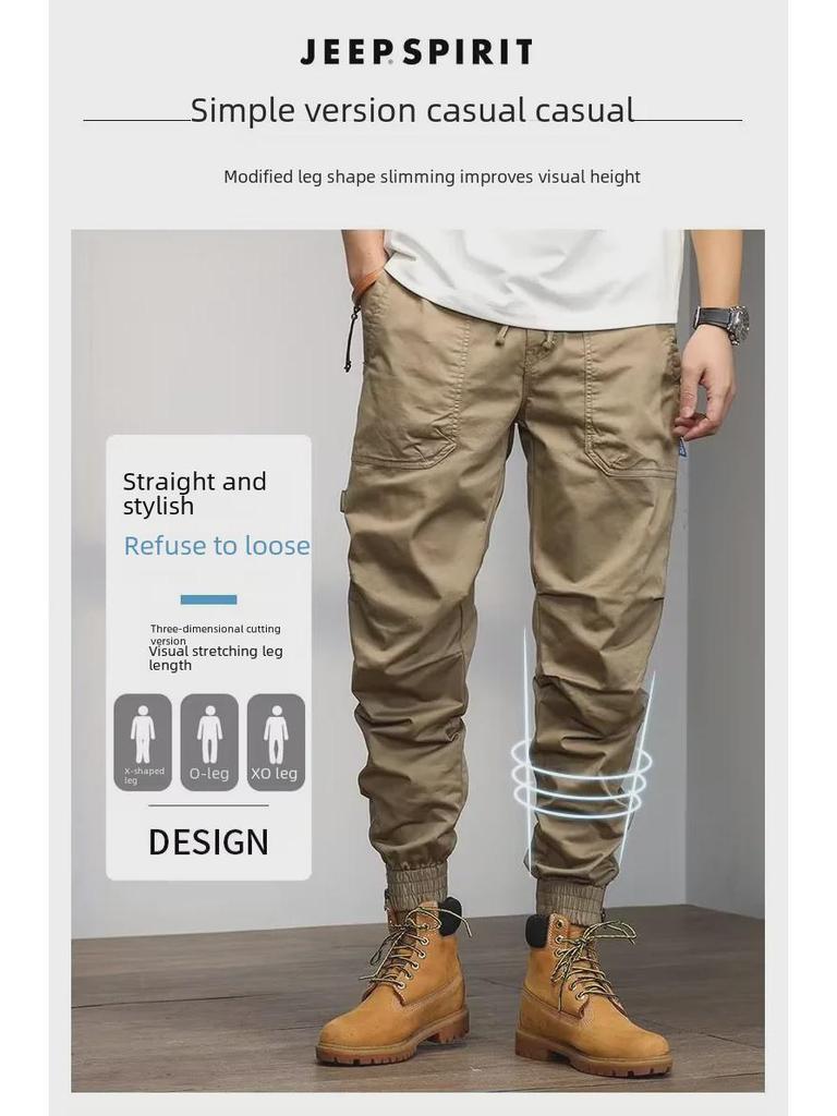 Retro Hong Kong Style Zipper Overalls: Trendy, Wear-Resistant, Versatile Sports Casual Pants for Spring and Autumn