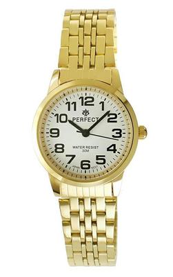 Perfect Women' Bracelet R324-06 Gold Case, White Dial, Gold Bracelet, Black Dial