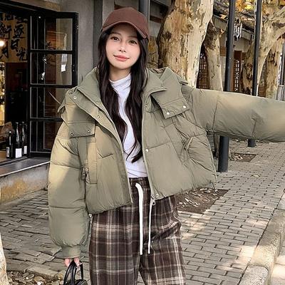 Damen Lässiger Winter Baumwollmantel Koreanischer Stil Locker Verdickt Einfache Modejacke