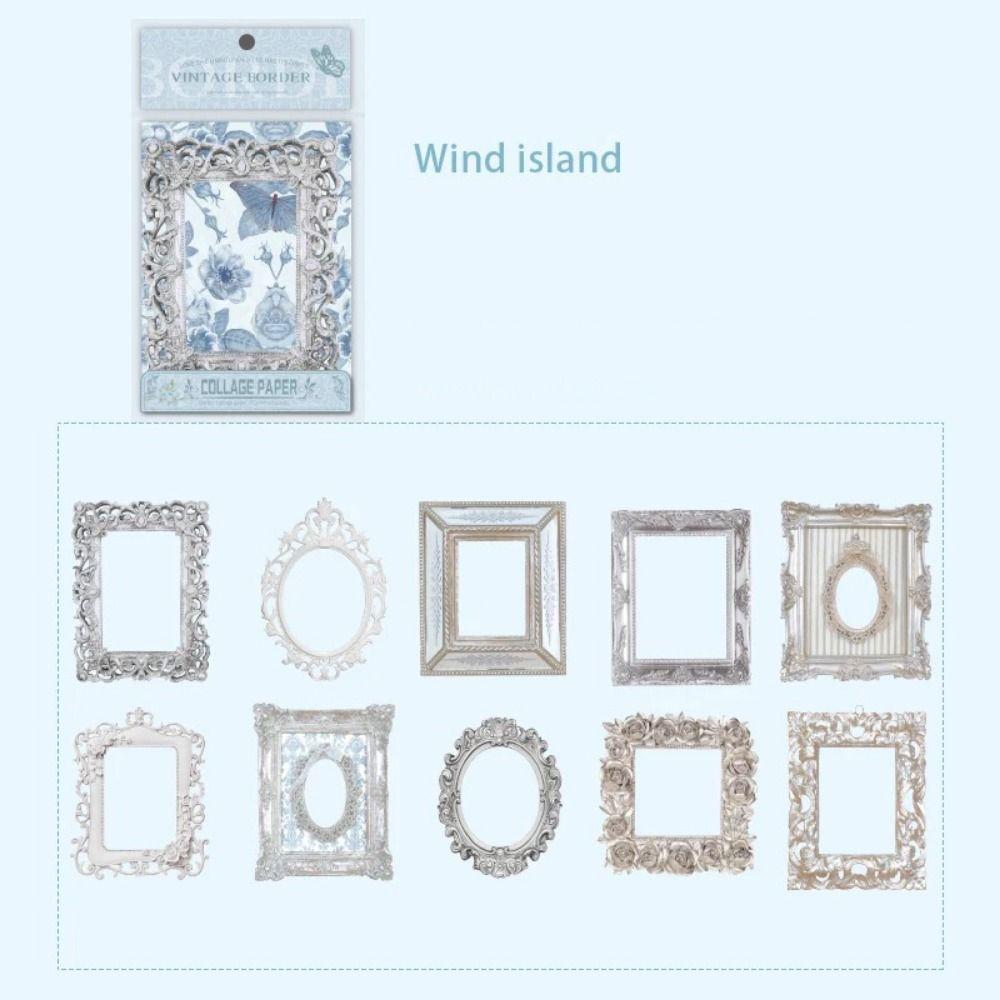 

10 pcs Vintage Retro Picture Frame Square Hollow-out Picture Frame Diary Album 5