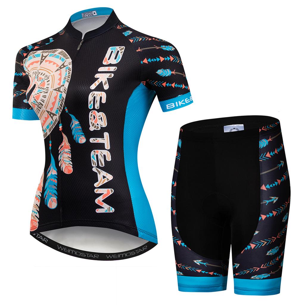 Abbigliamento ciclismo donna Maglia da bici a maniche corte Set di  pantaloncini con bretelle Set ciclismo estivi Riflettente acquista in modo  economico — spedizione gratuita, recensioni reali con foto — Joom