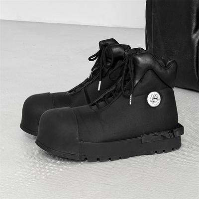 Mickey Big Head High-top Shoes Platform-soled Heightening Martin Boots Niche American High Street Wind Board Shoes Couple Bread Shoes