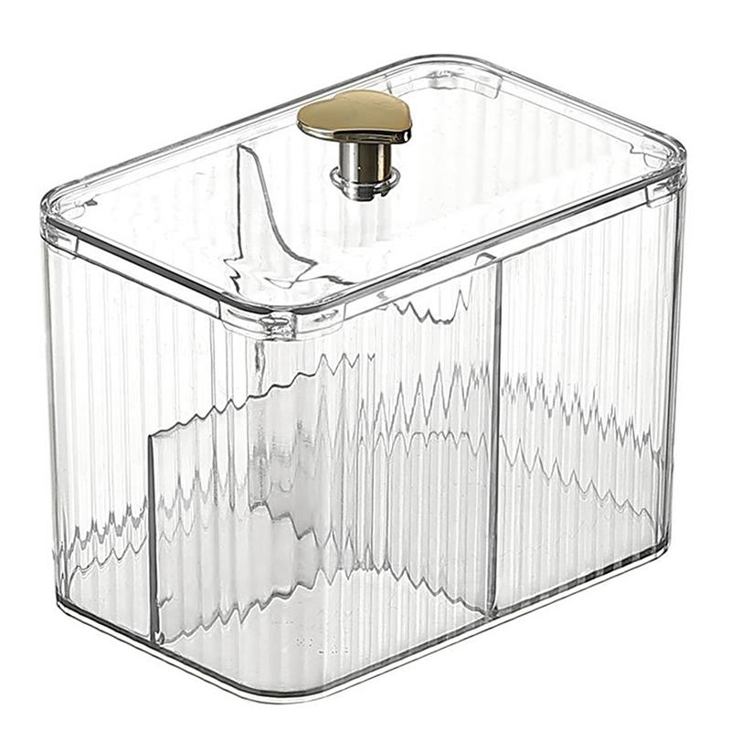 Transparent Cotton Swab Storage Box Desktop Dust-Proof Makeup Removal Cotton Lipstick Cosmetics Storage Organization