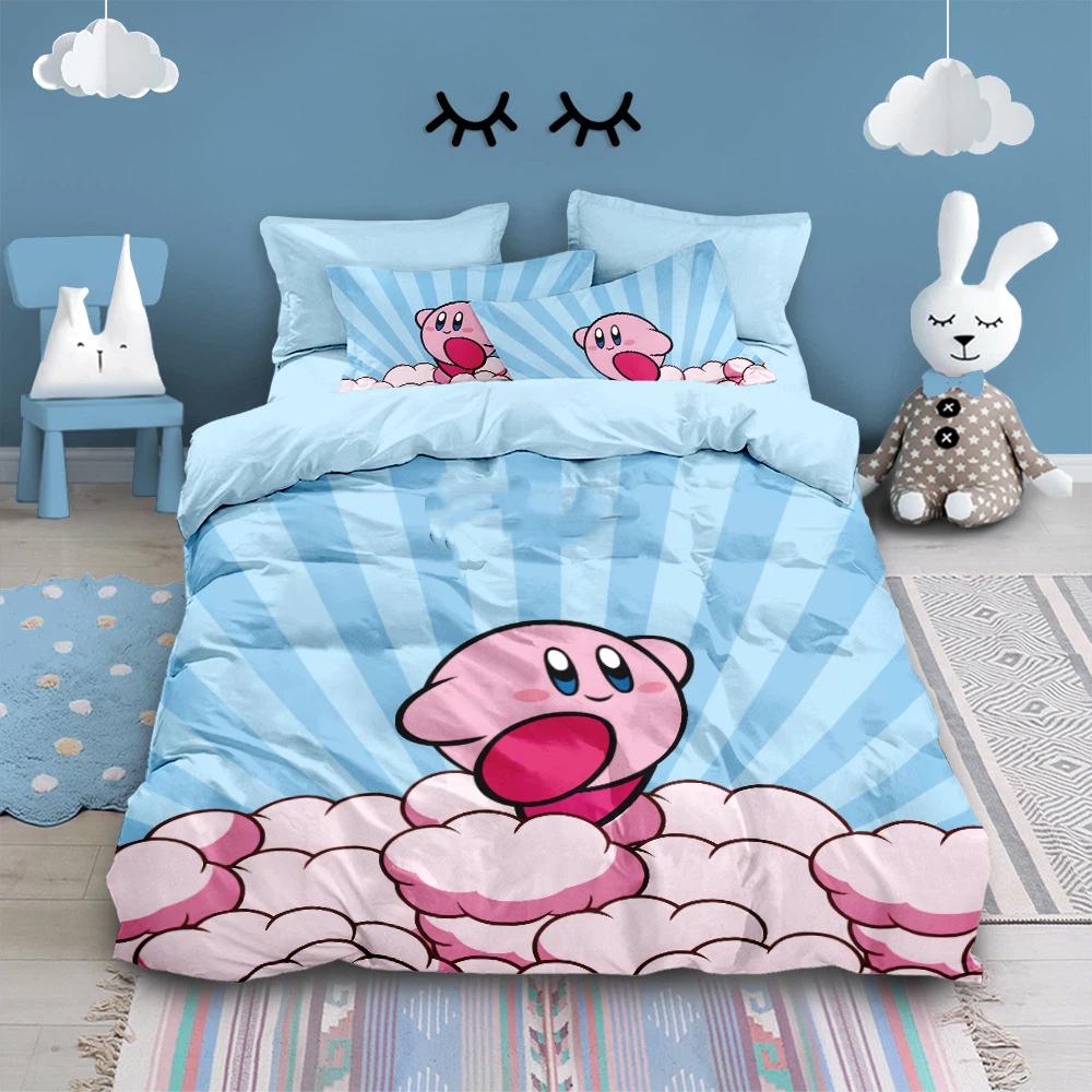 Cartoon Star Allies Dekbedovertrek Kussensloop K-Kirby Beddengoed Set Volwassene Jongen Meisje Slaapkamer Decoratie Enkel Dubbel Grote Maat