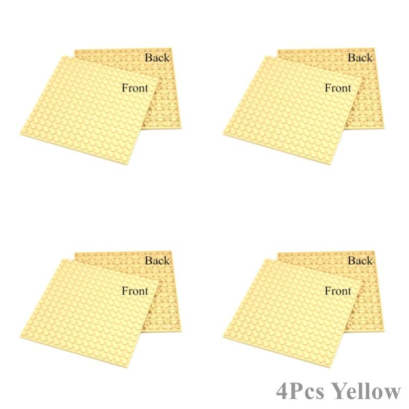 Non-Toxic 4Pcs 16X16 Dots Double-Sided Baseplate Building Blocks Base Plate Moc City Parts Educational Christmas Gift Toy For Children