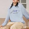 Li-Ning Simple Text Logo Embroidered Loose Pullover Sweatshirt Unisex Tops Blue AWDSF97-5