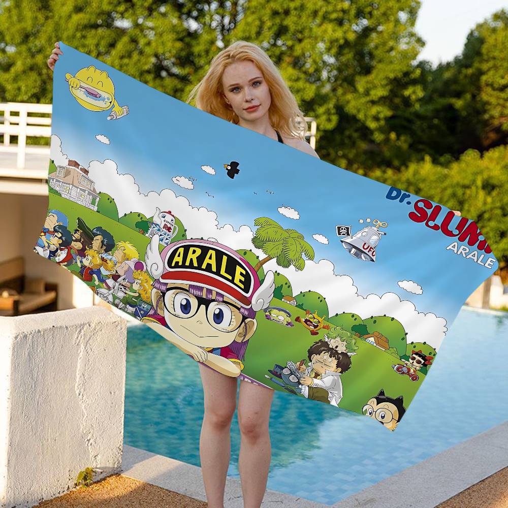 Dr Slump Anmie A-Aralees Bath Towel Microfiber Soft Water Absorbing Breathable For Girl Kids Decorative Cartoon Beach Towel