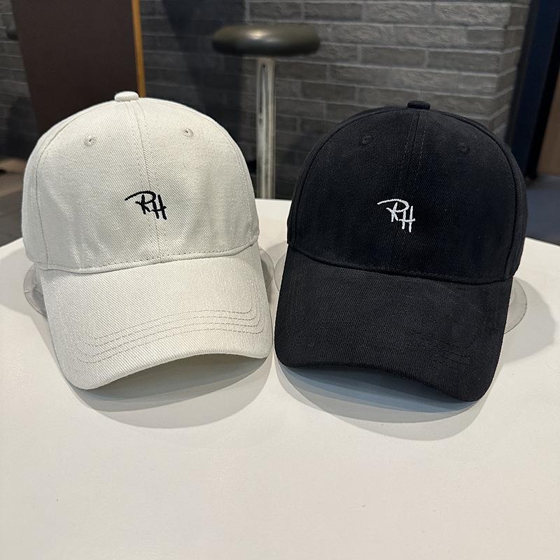 Unisex Trendy Hat With Letter Embroidery Baseball Cap Summerkorean Style Simple Versatile Couple Baseball Cap With Visor
