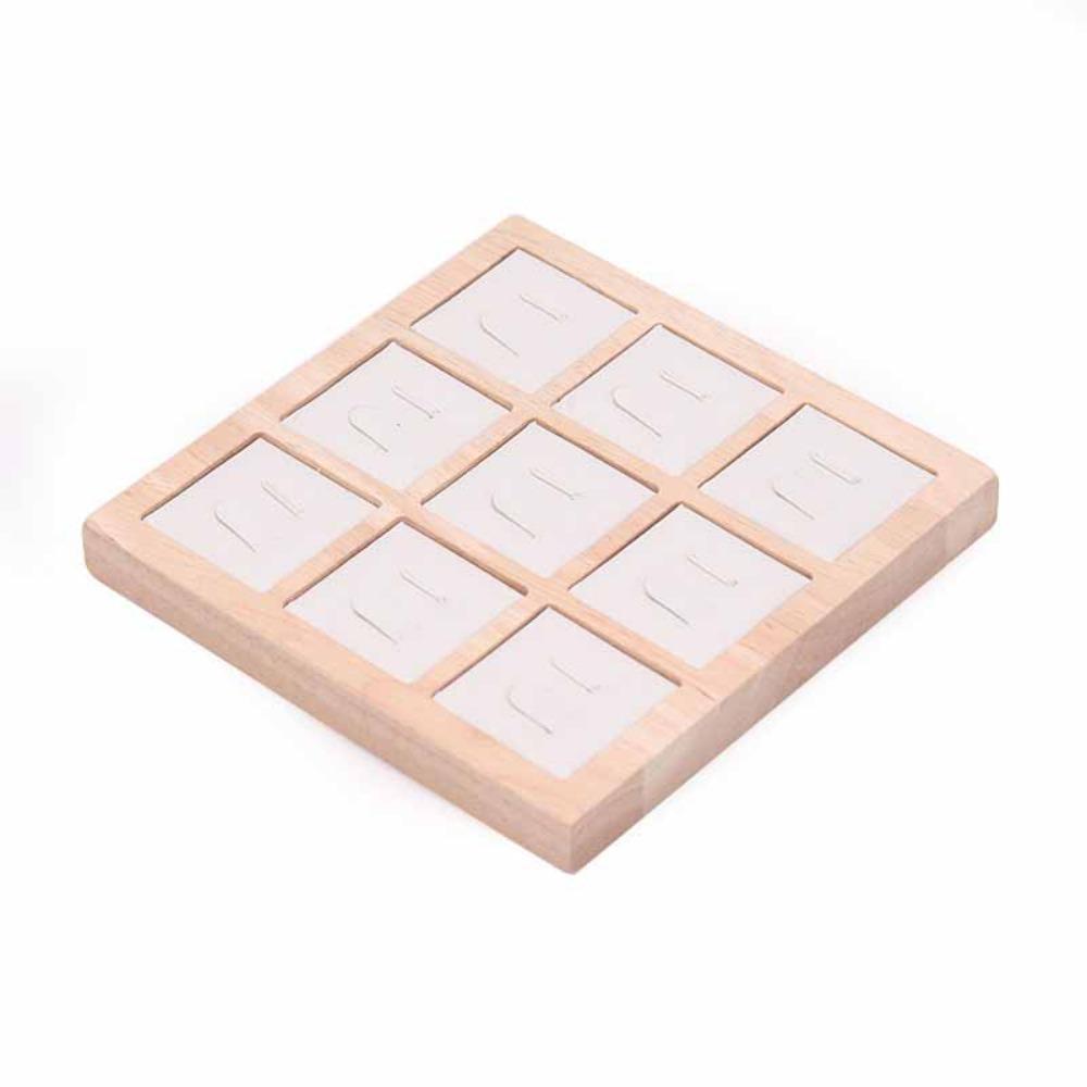 9 Grids Wooden Jewelry Show Props Ring Holder Case Wedding Ring Box Earrings Rings Organizer  Women