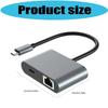 Portable Aluminum Alloy USB C Male to RJ45 Ethernet processor Supporting 2500Mbps and 100W Fast Charging Plug and Play for Home Office