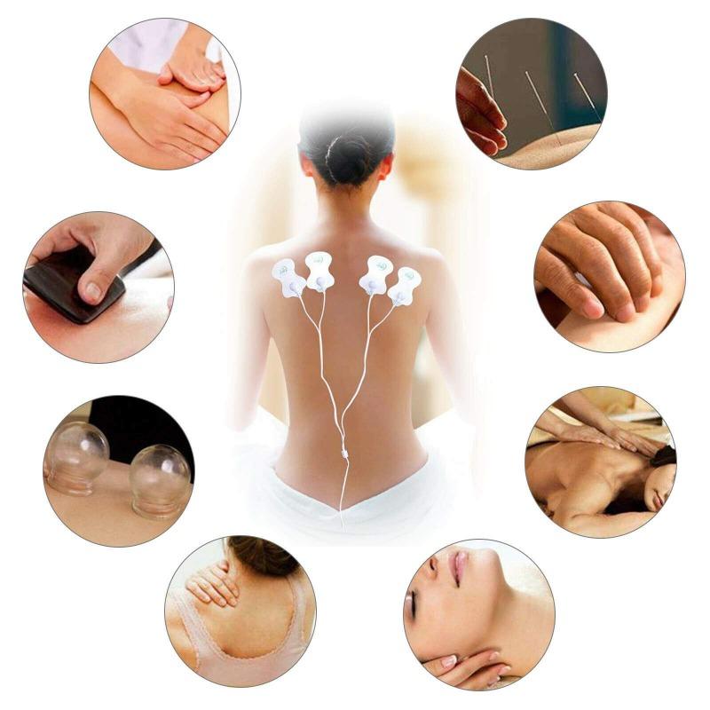 1Pc  Dual Output TENS Electric Pulse Massager EMS Stimulator, Medium and Low Frequency Pulse Massage Instrument Massage