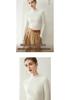 Kangsai Ni Women's Pure Cashmere Sweater - Half-High Neck, Solid Color, Slim Fit, Autumn/Winter Knit Base Layer.