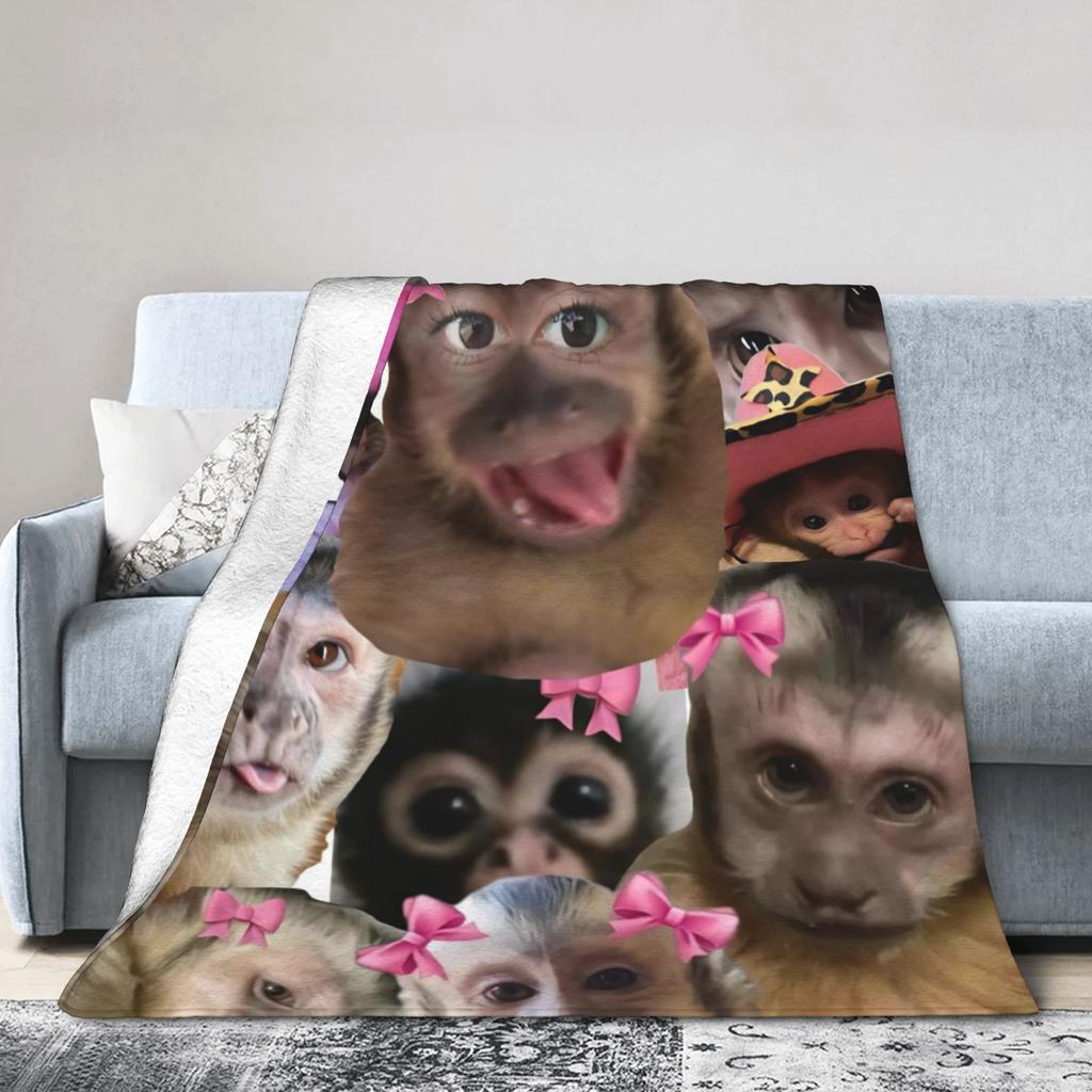 Lustige Affen Cartoon Decke Warm Gemütlich Flauschig Überwurfdecken für Sofa 50x60 Zoll Mehrgrößen Bettüberwürfe