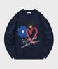 FALLETT Love Spray Long Sleeve Knit Navy