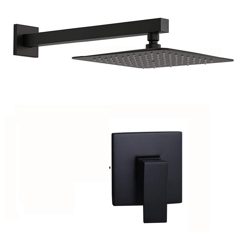 

Матовый черный латунный смеситель для душа в ванной комнате Lanos Набор для тропического душа Смеситель для ванны Настенный смеситель для ванны Torneira Chuveiro Banheiro Ducha Душ Отели чёрный