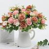 Simulated Roses Artificial Flowers Bouquet Real Touch Fake Roses for Home Wedding Office Decor Faux Silk Flowers All Year Round Bouquet for