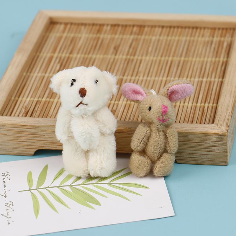 High Quality  5Cm Soft Mini Plush Rabbit Dollhouse Miniature Accessories Animal Toy Furniture For Doll Home Decoration 1Pc