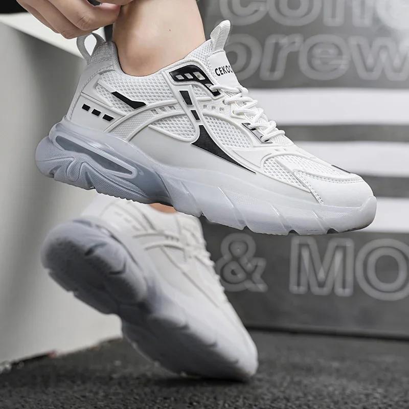 Herren Herbst Mesh Atmungsaktiver Tennis Sneaker Outdoor Dicke Sohle Rutschfest Trendige Lässige Laufschuhe Tenis Para Hombre