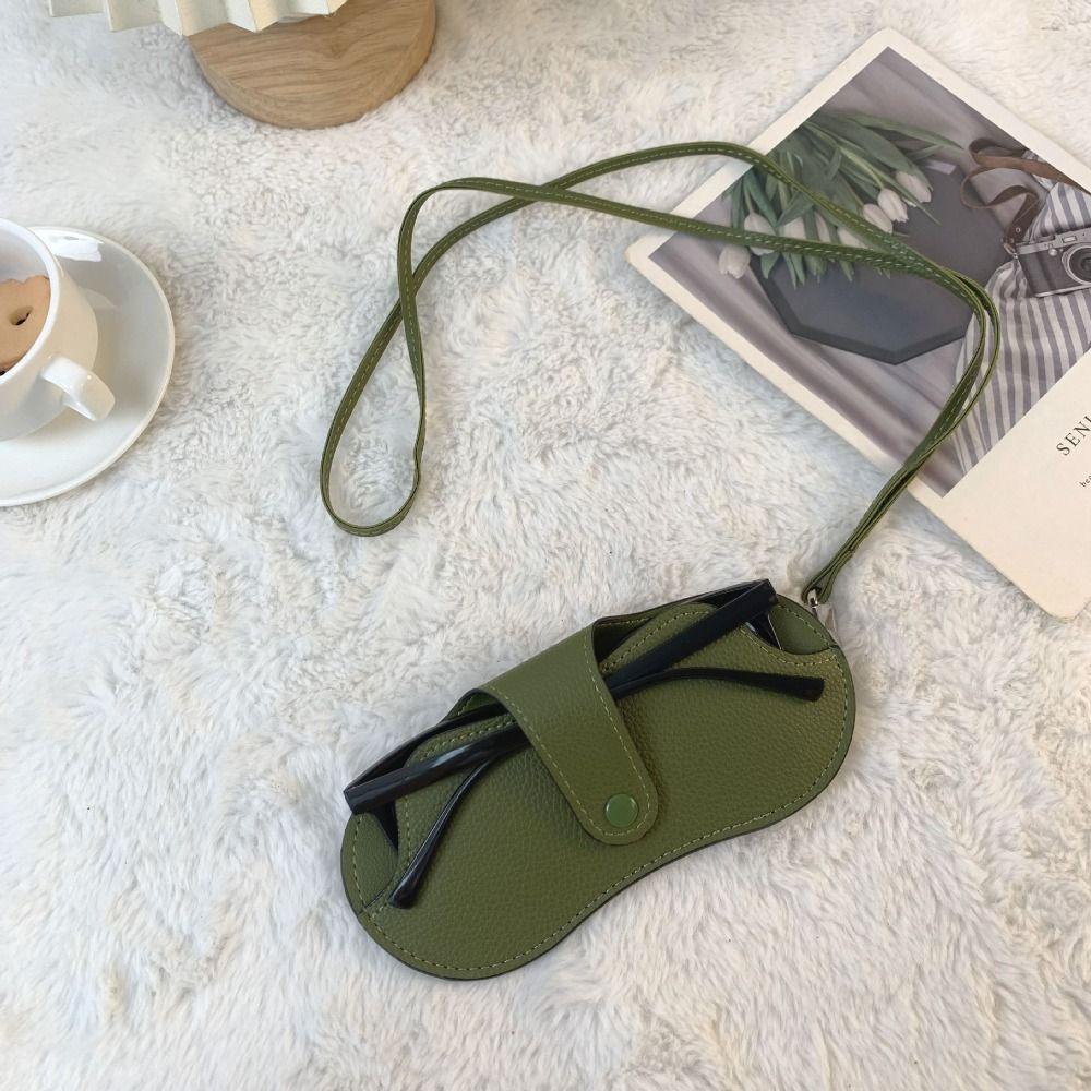 PU Leather Sunglasses Pouch with Lanyard Hanging Sunglasses SunGlasses Holder  Eyewear Accessories