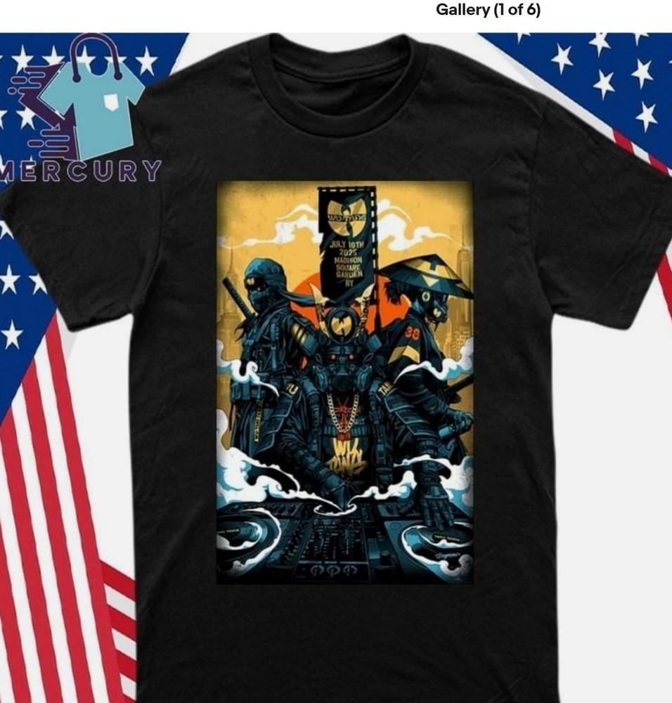 

Wu-Tang Clan 16 июля 2025 MSG Нью-Йорк Нью-Йорк Тур Концертный постер Футболка 4XL