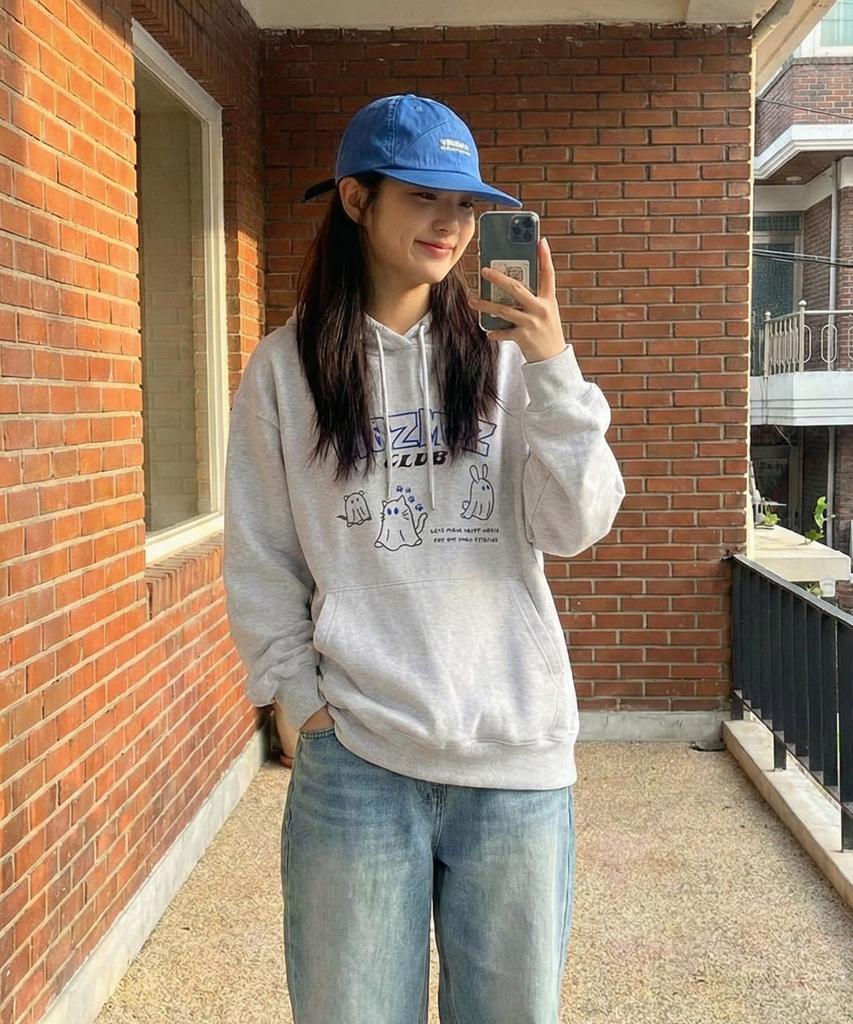 Small Friends Oversized Hoodie White Melange