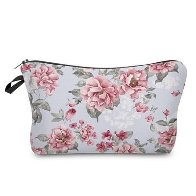 Damen Blumenmuster Kosmetiktasche Toilettenartikel Organizer Reise Aufbewahrungskoffer 6381
