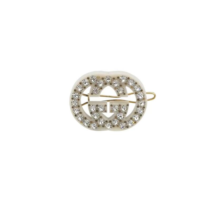 

Gucci Vintage Crystal Interlocking Double G Hair Clip Women Hair Accessories White 627917-I12GO-8516 Basic Packaging-Box Not Included,White