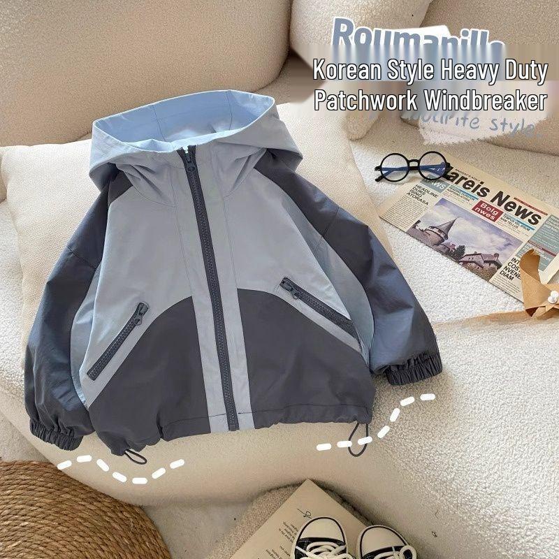 Boys  Hooded Windproof Outdoor Jacket for Spring & Autumn 2026 Size 100 (Height ~90cm)