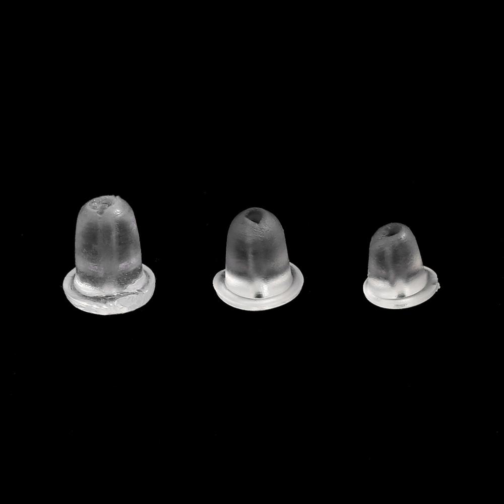 200 Stück/Los Gummi Ohrring-Verschlüsse Silikon Runde Ohrstöpsel Verschlossene Kappen Ohrring-Rückseitenstopper Für DIY Ohrring-Schmuckherstellung 2031