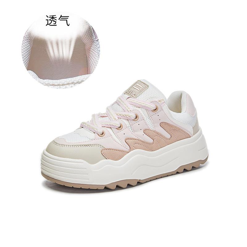 Foam sole leather board shoes women's 2026 spring flat-bottomed bread shoes casual shoes little white shoes women's platform women's shoes
