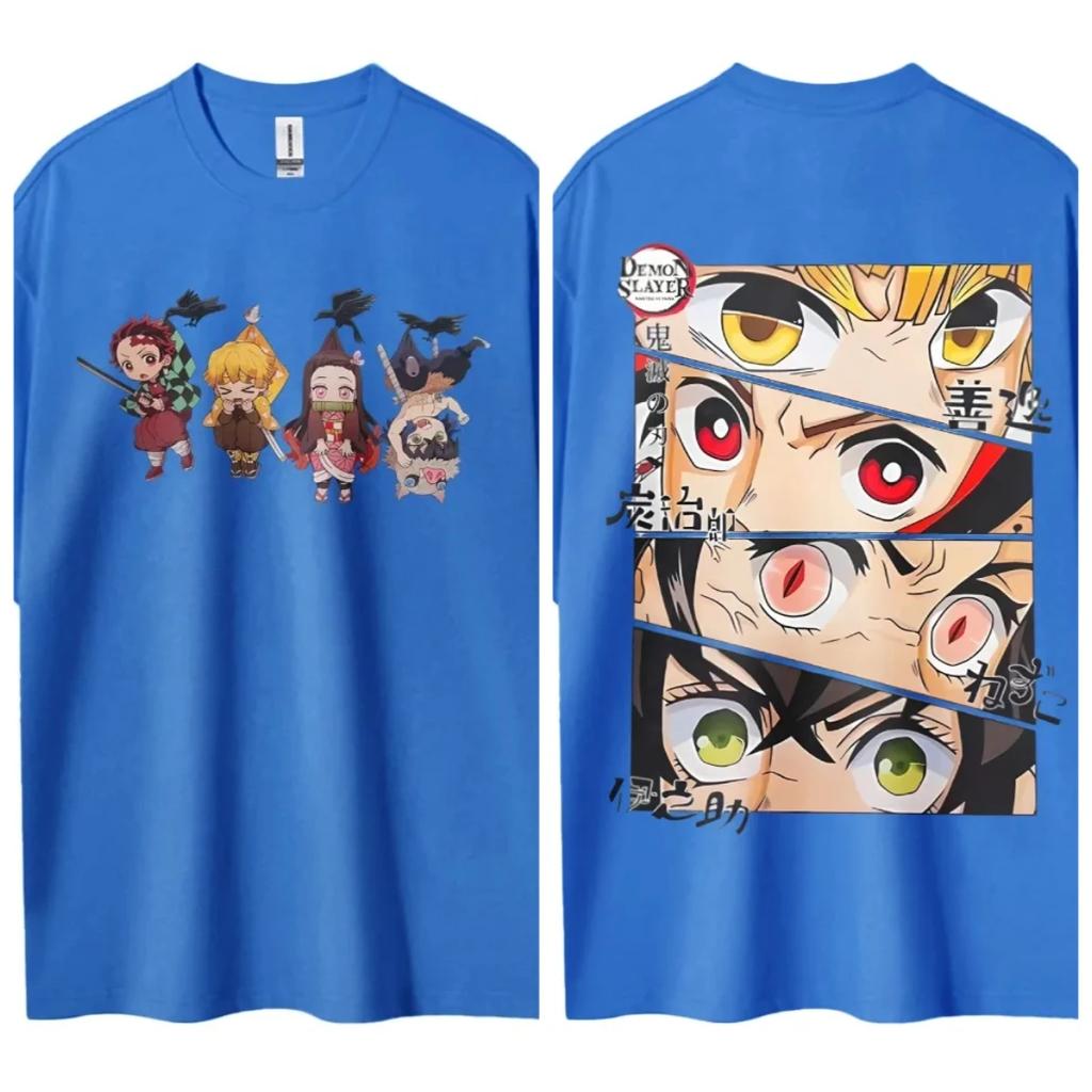 Hot Sale Demon Slayer Japanese Hot-blooded Anime Classic Loose Casual Oversized Short-sleeved Comfortable Soft Cotton Summer New Tee Oversized Top