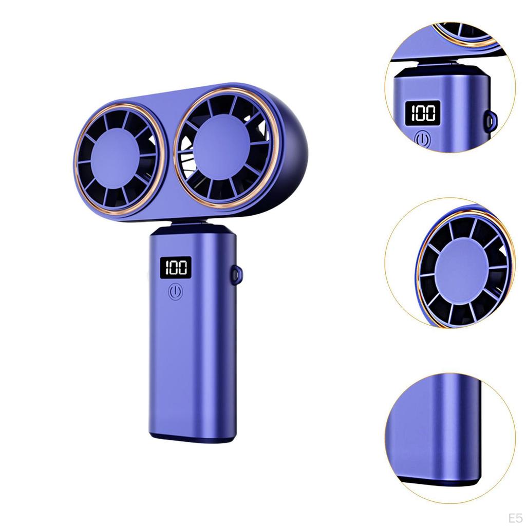 Fan Outdoor Camping Double Heads Versatile Handheld Cooling Desk for Office Patio