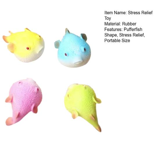 Flour Pufferfish Stress Ball Squeeze Toy Stress Relief Mini Puffer Sensory Toy Home Office Worker Decompression Tool