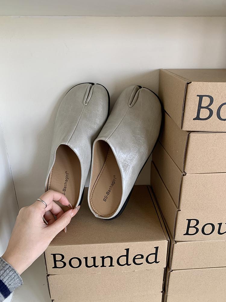 Fashion Split-toe Flat Shoes Female Tabi Ninja Shoes Soft-soled Casual Slip-on Lazy Boat Slingback Mules Shoes Loafers Women Moccasin