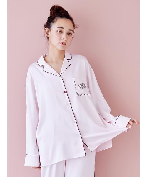 Gelato Pique Holiday Piping Satin Shirt PWFT245279 OWHT Free Size Women's