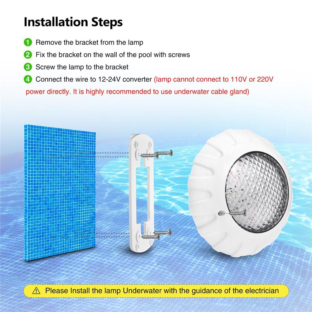 IP68 AC/DC 12V 38W Schwimmbadlicht RGB LED Wasserdicht Unterwasserlicht Teichlichter LED-Scheinwerfer für Pool