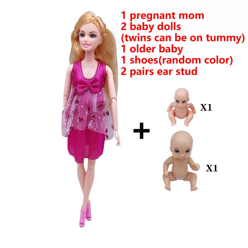 Schwangere Puppen Mit Modepuppenkleidung Kleider Schuhe Säugling In Mamas Bauch Puppenzubehör Für Mädchen Jungen Geburtstagsgeschenk