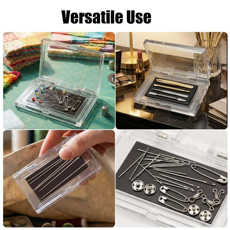 Portable Magnetic Sewing Needle Holder Case DIY Embroidery Buttons Pins Needles Keeper Crafts Sewing Pin Organizer Box with Lid